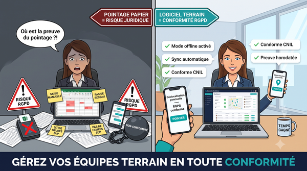 Pointage terrain : comment suivre vos équipes sans tomber dans l'illégalité RGPD
